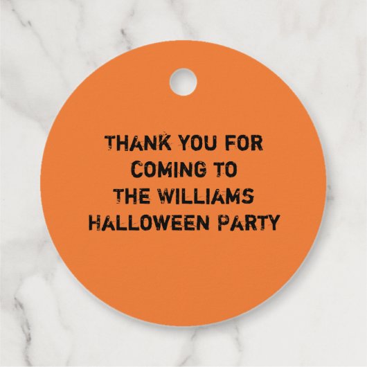 Scary Jack O Lantern Custom Sinaasappel Halloween  Bedankjes Labels (Achterkant)