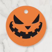 Scary Jack O Lantern Custom Sinaasappel Halloween  Bedankjes Labels (Voorkant)
