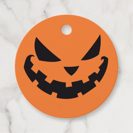 Scary Jack O Lantern Custom Sinaasappel Halloween  Bedankjes Labels (Voorkant)