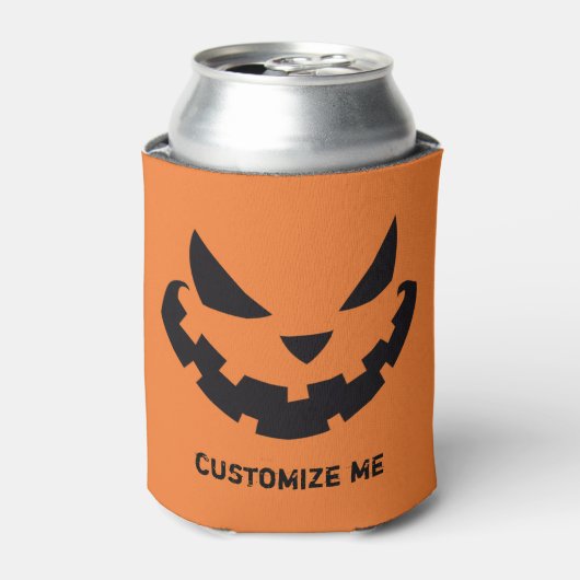 Scary Jack O Lantern Custom Sinaasappel Halloween Blikjeskoeler (Blikje Voorkant)