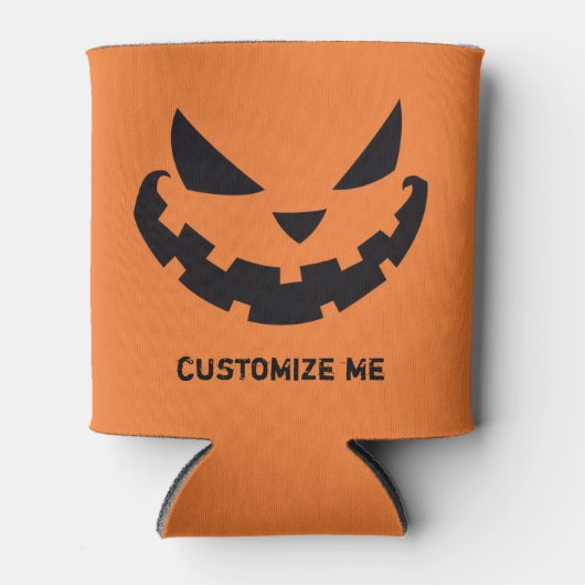 Scary Jack O Lantern Custom Sinaasappel Halloween Blikjeskoeler (Voorkant)