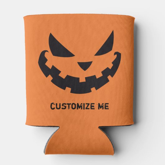 Scary Jack O Lantern Custom Sinaasappel Halloween Blikjeskoeler (Achterkant)