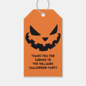 Scary Jack O Lantern Custom Sinaasappel Halloween  Cadeaulabel (Voorkant)