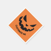 Scary Jack O Lantern Custom Sinaasappel Halloween  Servet (Hoek)