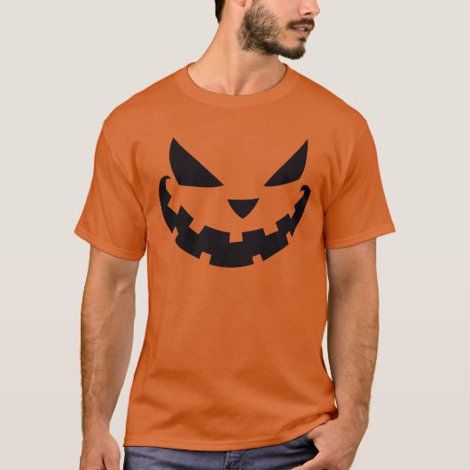 Scary Jack O Lantern Custom Sinaasappel Halloween  T-shirt (Voorkant)