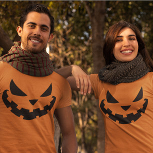 Scary Jack O Lantern Custom Sinaasappel Halloween T-shirt