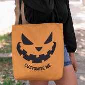 Scary Jack O Lantern Custom Sinaasappel Halloween Tote Bag