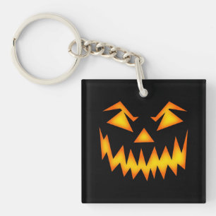 Scary Jack O Lantern Face Acryllic Sleutelhanger