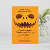 Scary Jack o' Lantern Face Halloween Uitnodigingen (Staand voorkant)