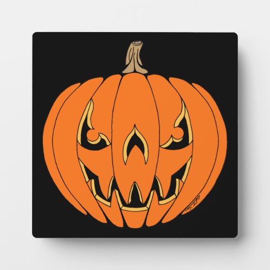 Scary Jack-o'-Lantern Halloween Design Fotoplaat (Voorkant)