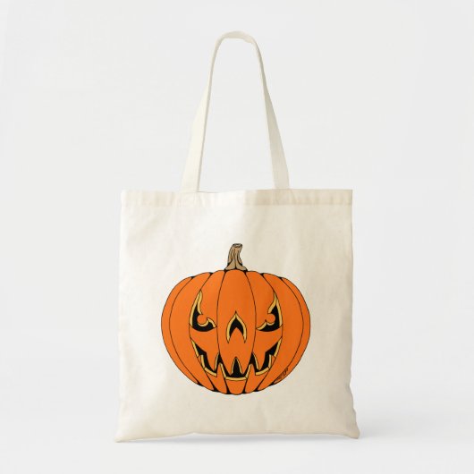 Scary Jack-o'-Lantern Halloween Design Tote Bag (Voorkant)
