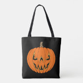 Scary Jack-o'-Lantern Halloween Design Tote Bag (Achterkant)