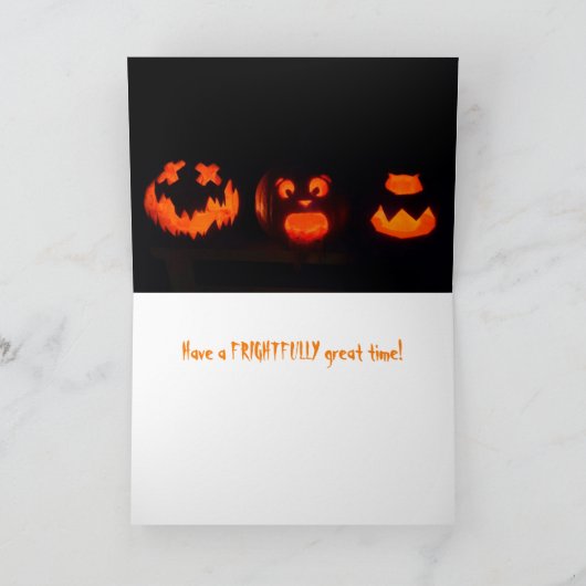 Scary Jack-o'-Lantern Halloween Kaart (Binnen)
