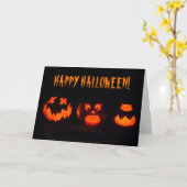 Scary Jack-o'-Lantern Halloween Kaart (Gele Bloem)