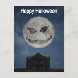 Scary Jack O Lantern Halloween Moon Briefkaart