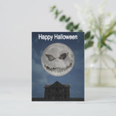 Scary Jack O Lantern Halloween Moon Briefkaart (Staand voorkant)