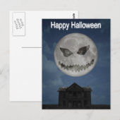 Scary Jack O Lantern Halloween Moon Briefkaart (Voorkant / Achterkant)