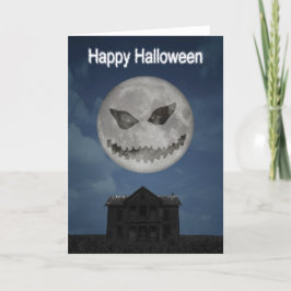 Scary Jack O Lantern Halloween Moon Kaart