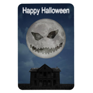 Scary Jack O Lantern Halloween Moon Magneet