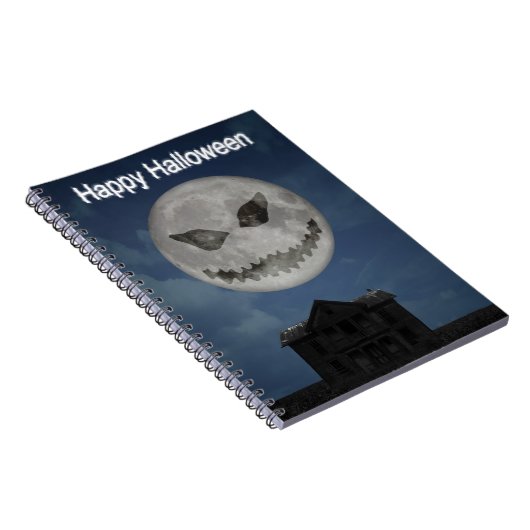 Scary Jack O Lantern Halloween Moon Notitieboek (Rechterzijde)