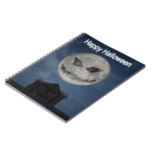 Scary Jack O Lantern Halloween Moon Notitieboek (Linkerzijde)