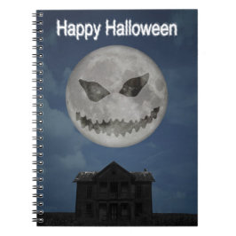Scary Jack O Lantern Halloween Moon Notitieboek