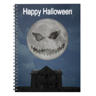 Scary Jack O Lantern Halloween Moon Notitieboek
