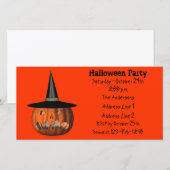 Scary Jack O Lantern Halloween Party Invite (Voorkant / Achterkant)
