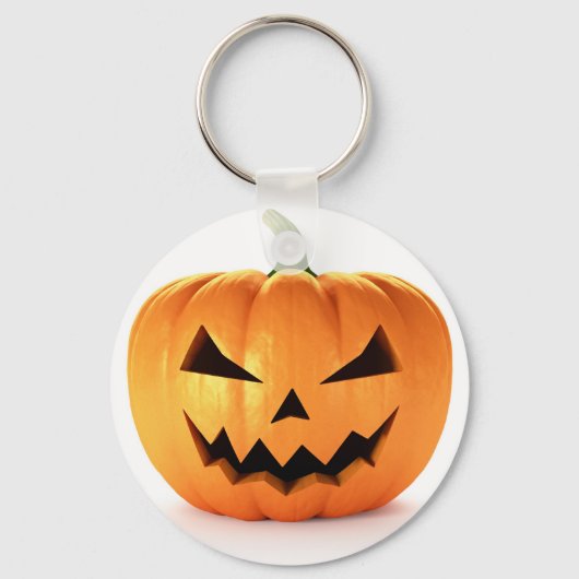 Scary Jack O Lantern Halloween Pumpkin Sleutelhanger (Voorkant)