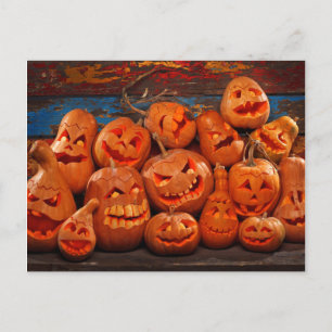 Scary Jack O Lantern Halloween Pumpkins 2 Briefkaart