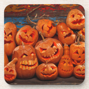 Scary Jack O Lantern Halloween Pumpkins 2 Drankjes Onderzetter