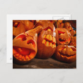 Scary Jack O Lantern Halloween Pumpkins Briefkaart (Voorkant / Achterkant)
