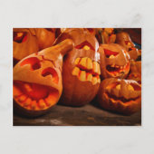 Scary Jack O Lantern Halloween Pumpkins Briefkaart (Voorkant)