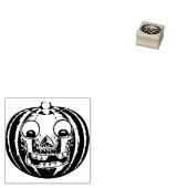 Scary jack o lantern illustration art stamp rubberstempel (Gestempeld)