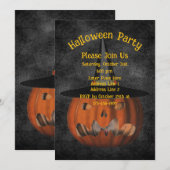 Scary Jack-O-Lantern Pumpkin Halloween Kaart (Voorkant / Achterkant)