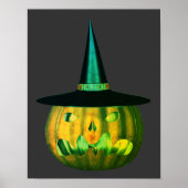 Scary Jack O Lantern Pumpkin Halloween Poster (Voorkant)