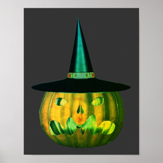Scary Jack O Lantern Pumpkin Halloween Poster (Voorkant)