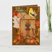 Scary Jack O Lantern Scarecrow Halloween Card (Voorkant)