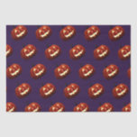 Scary Jack O'Lantern Pumpkin Halloween Birthday Tissuepapier<br><div class="desc">Deze coole halloween verjaardagskrant is absoluut perfect voor Halloween feestjes of verjaardagsfeestjes in de herfst en oktober verjaardagsdagen. Dit trendy ontwerp is voorzien van een diepe paarse achtergrond met enge Jack O'Lantern pompoenen in een repetitief patroon. Ideaal voor Herfst verjaardagsfeestjes of Halloween cadeaus.</div>