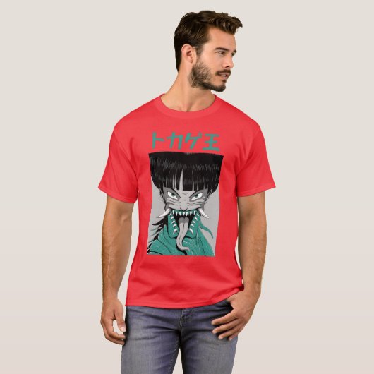 Scary japanese anime face Scary japanese anime fac T-shirt (Voorkant volledig)