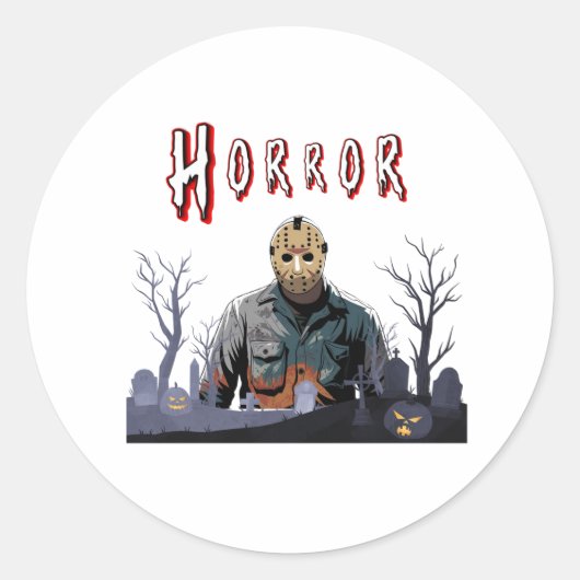 Scary Jason Horror Scene Sticker Spooky Halloween (Voorkant)