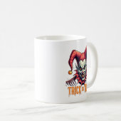 Scary Jester Trick or treat Halloween Coffee Mok (Voorkant rechts)