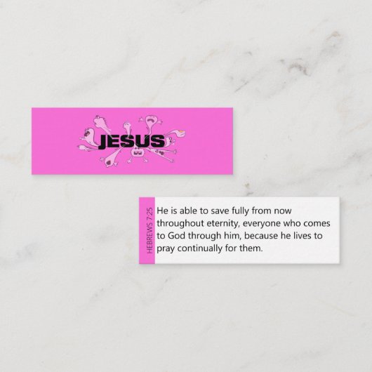 Scary Jesus Scriptkaarten Mini Visitekaartje (Voorkant / Achterkant)