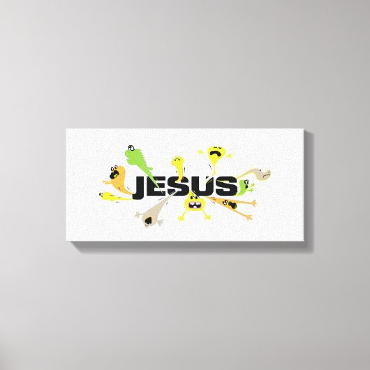 Scary Jesus (zwart) Canvas Afdruk (Voorkant)
