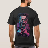 Scary Joker Halloween Mannen T-shirt Spooky Horror (Achterkant)