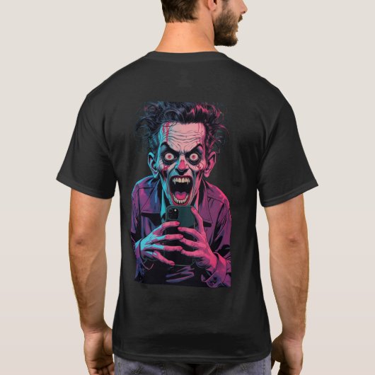 Scary Joker Halloween Mannen T-shirt Spooky Horror (Achterkant)
