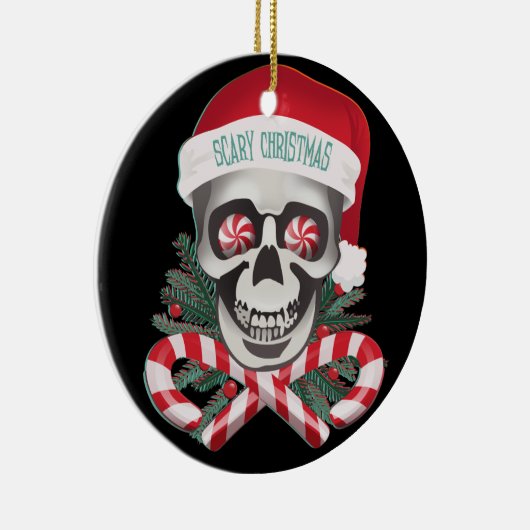 Scary Kerstmis Funny Skull Ornament (Rechts)