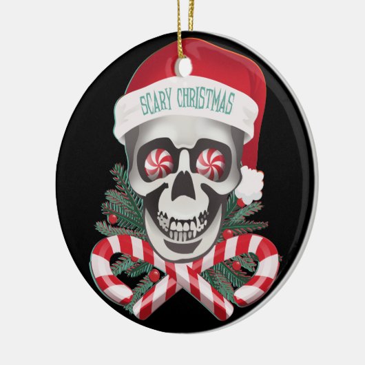 Scary Kerstmis Funny Skull Ornament (Links)