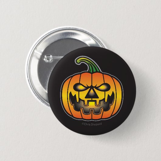 Scary Laughing Halloween Pumpkin Monster Ronde Button 5,7 Cm (Voorkant /achterkant)