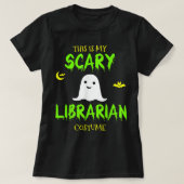 Scary Librarian Costume Halloween Lazy Easy T-shirt (Design voorkant)